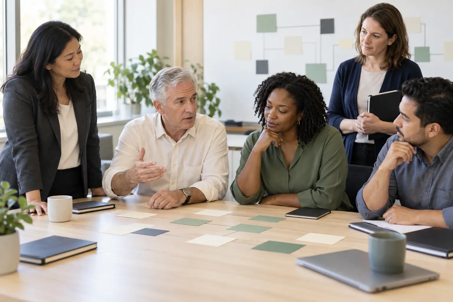 Illustrative consultants and client HR, operations and application owners mapping an implementation together.